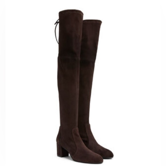 Stuart Weitzman TieLand Over The Knee Boots in Dark Brown Suede Sz 5 - Picture 3 of 11